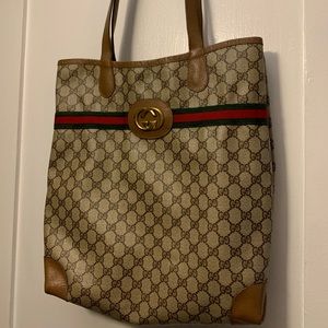 Vintage Gucci Web tote